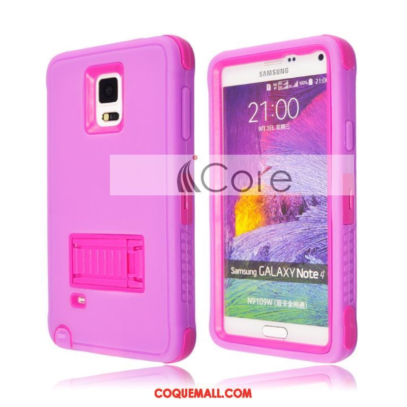 Étui Samsung Galaxy Note 4 Rose Support Étoile, Coque Samsung Galaxy Note 4 Rouge Incassable