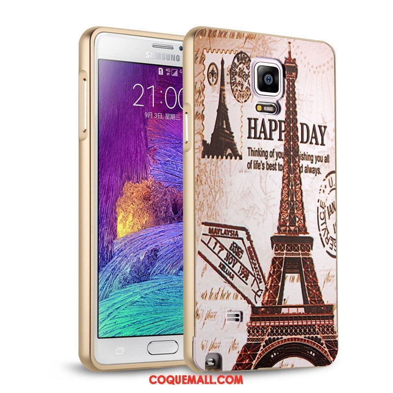 Étui Samsung Galaxy Note 4 Tendance Téléphone Portable Protection, Coque Samsung Galaxy Note 4 Border Rose