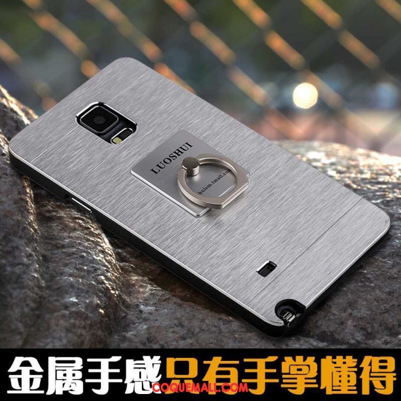 Étui Samsung Galaxy Note 4 Téléphone Portable Incassable Protection, Coque Samsung Galaxy Note 4 Gris Anneau