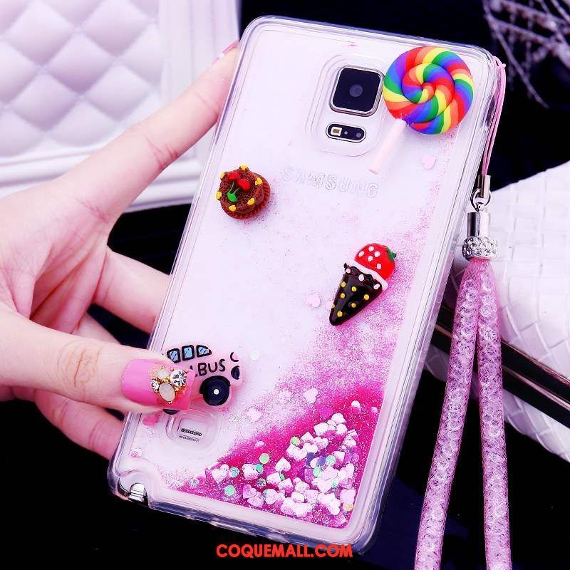 Étui Samsung Galaxy Note 4 Étoile Strass Quicksand, Coque Samsung Galaxy Note 4 Téléphone Portable Rose