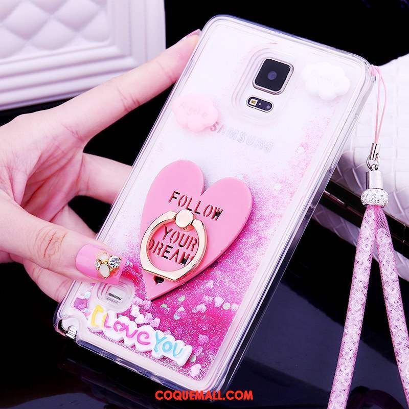 Étui Samsung Galaxy Note 4 Étoile Strass Quicksand, Coque Samsung Galaxy Note 4 Téléphone Portable Rose