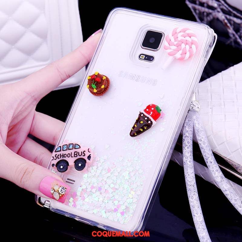 Étui Samsung Galaxy Note 4 Étoile Strass Quicksand, Coque Samsung Galaxy Note 4 Téléphone Portable Rose