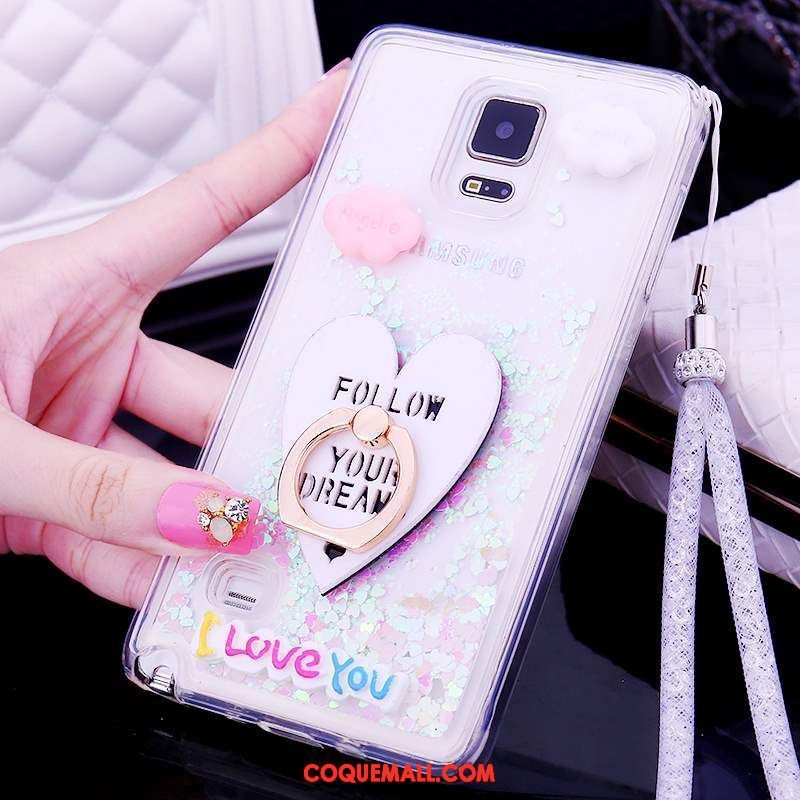 Étui Samsung Galaxy Note 4 Étoile Strass Quicksand, Coque Samsung Galaxy Note 4 Téléphone Portable Rose