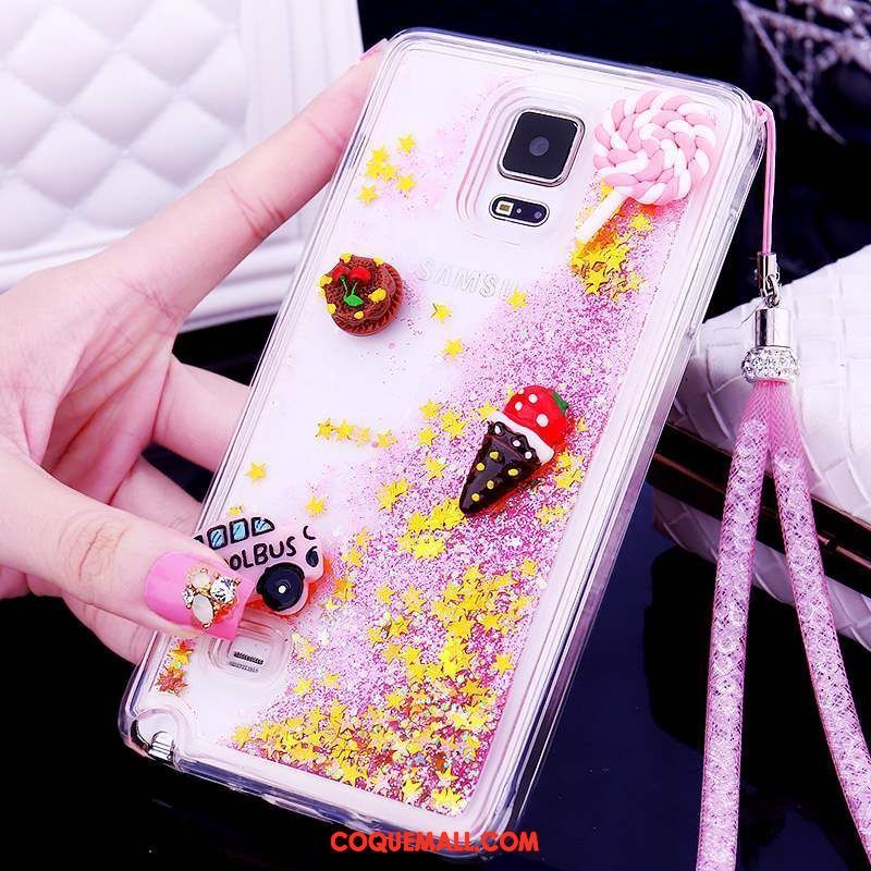 Étui Samsung Galaxy Note 4 Étoile Strass Quicksand, Coque Samsung Galaxy Note 4 Téléphone Portable Rose