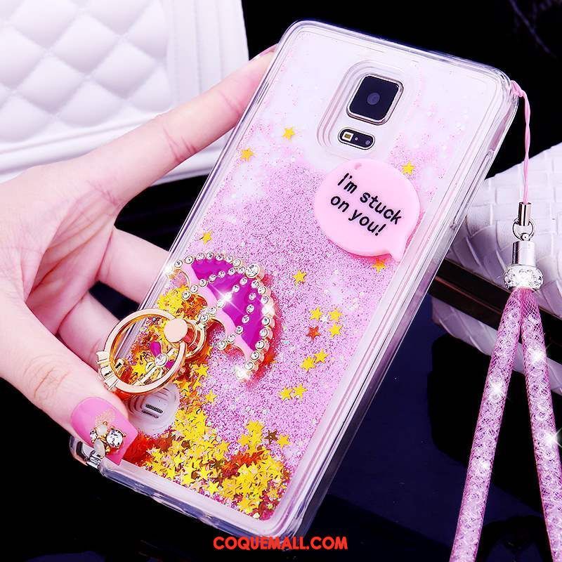 Étui Samsung Galaxy Note 4 Étoile Strass Quicksand, Coque Samsung Galaxy Note 4 Téléphone Portable Rose