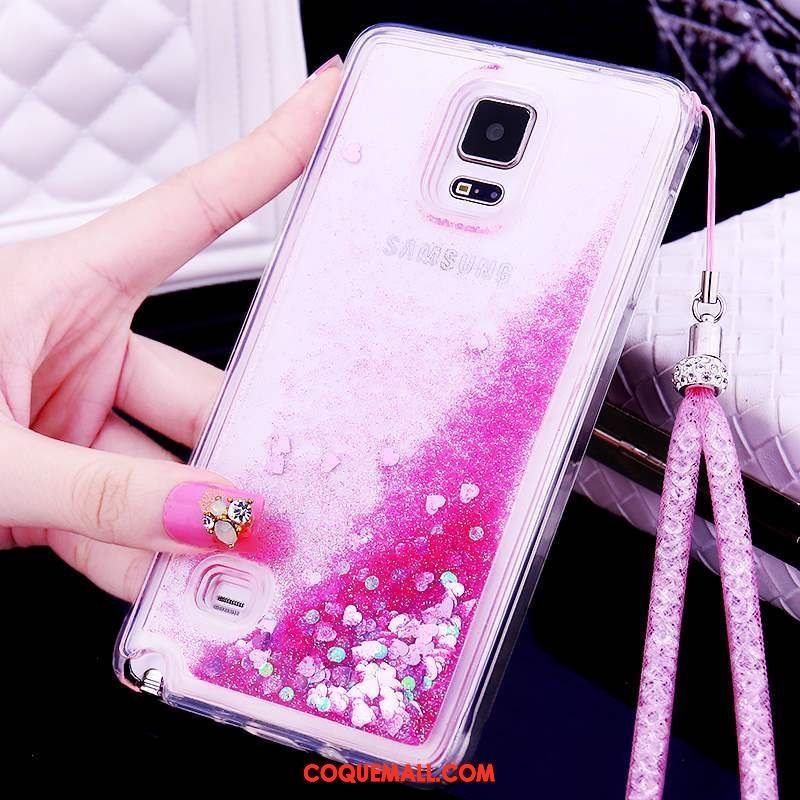 Étui Samsung Galaxy Note 4 Étoile Strass Quicksand, Coque Samsung Galaxy Note 4 Téléphone Portable Rose