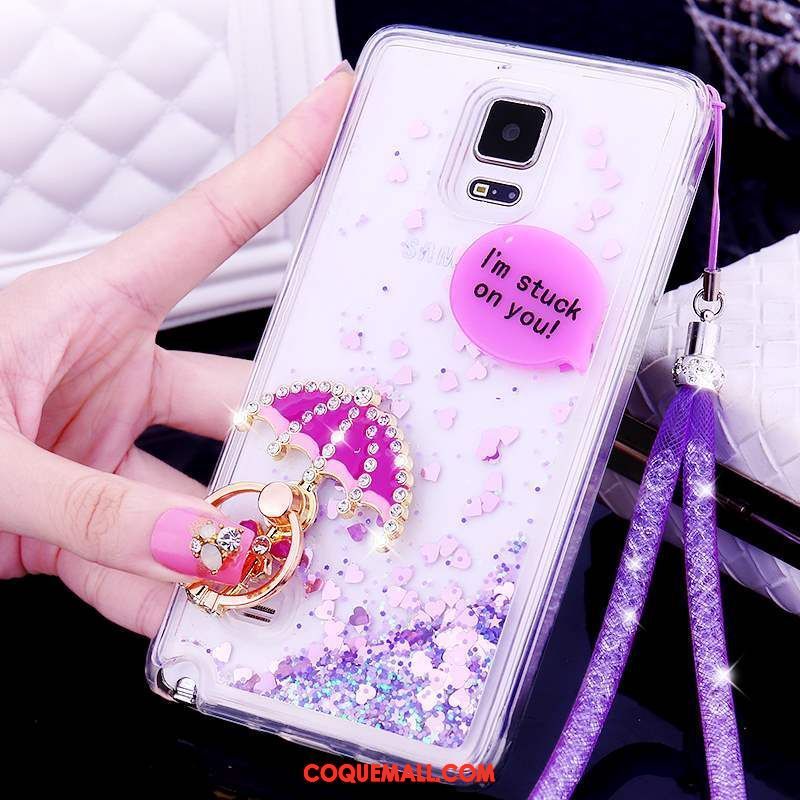 Étui Samsung Galaxy Note 4 Étoile Strass Quicksand, Coque Samsung Galaxy Note 4 Téléphone Portable Rose