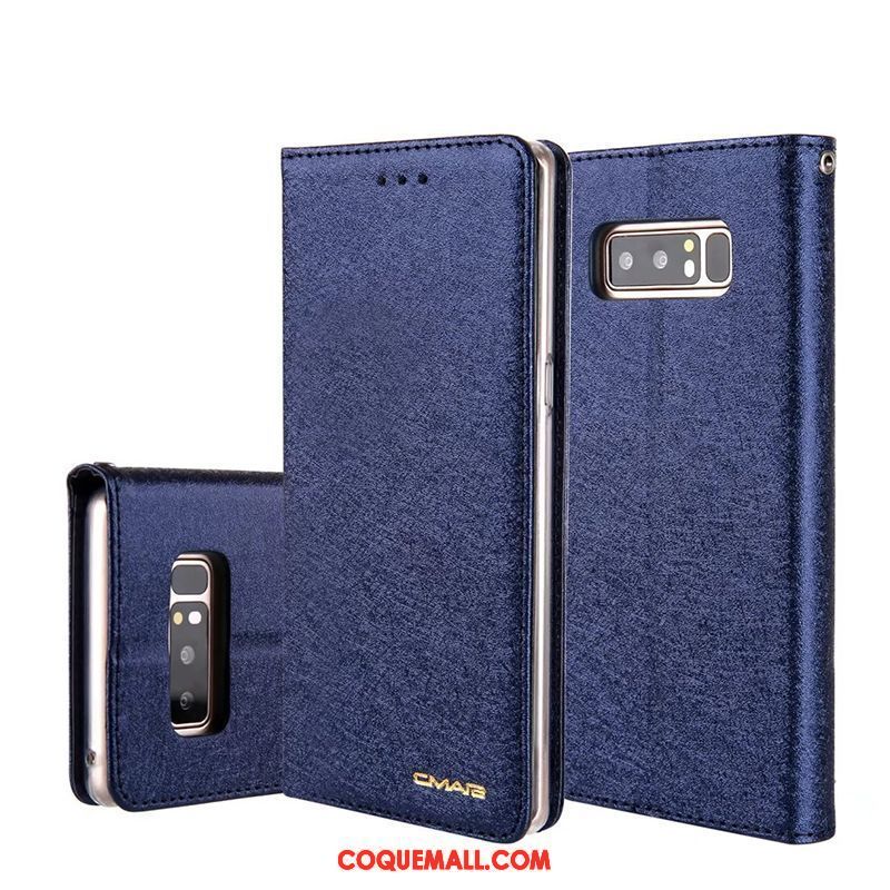 Étui Samsung Galaxy Note 8 Bleu Étui En Cuir Téléphone Portable, Coque Samsung Galaxy Note 8 Sac Carte Étoile