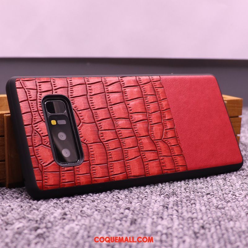 Étui Samsung Galaxy Note 8 Business Étoile Créatif, Coque Samsung Galaxy Note 8 Crocodile Modèle Cuir Braun