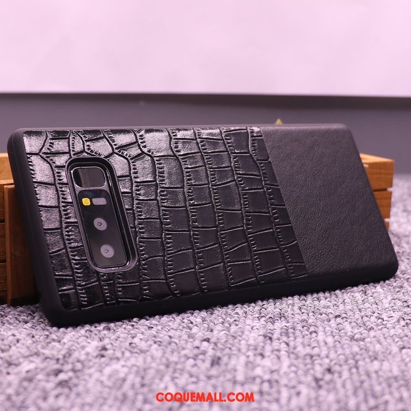 Étui Samsung Galaxy Note 8 Business Étoile Créatif, Coque Samsung Galaxy Note 8 Crocodile Modèle Cuir Braun
