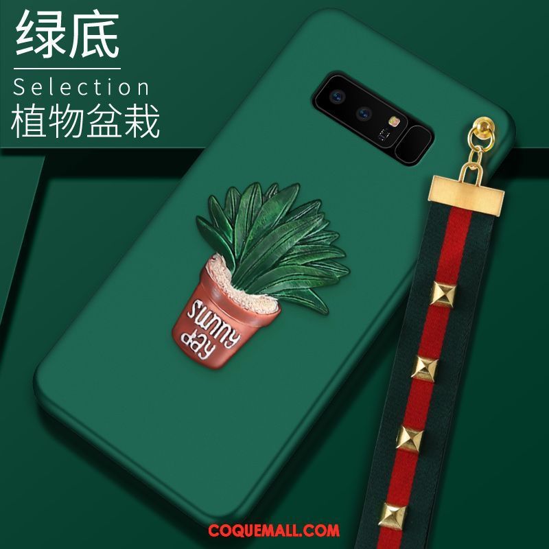 Étui Samsung Galaxy Note 8 Dessin Animé Vert Étoile, Coque Samsung Galaxy Note 8 Fluide Doux Téléphone Portable