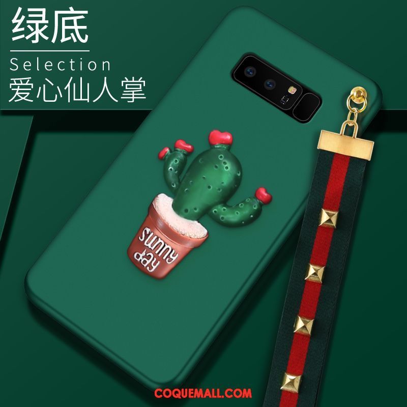 Étui Samsung Galaxy Note 8 Dessin Animé Vert Étoile, Coque Samsung Galaxy Note 8 Fluide Doux Téléphone Portable