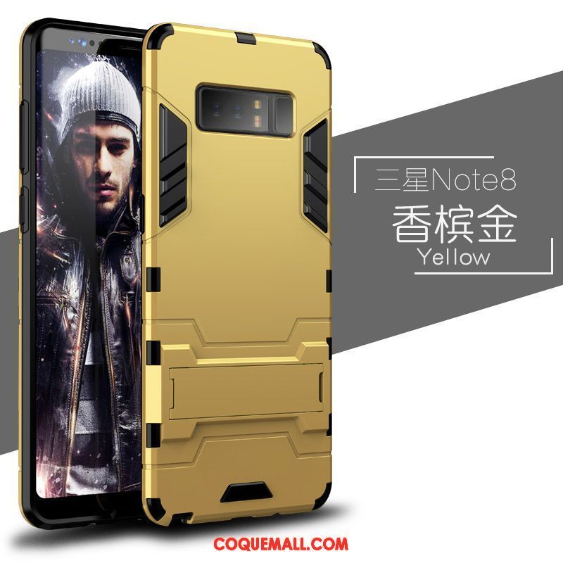 Étui Samsung Galaxy Note 8 Délavé En Daim Incassable Or, Coque Samsung Galaxy Note 8 Téléphone Portable Créatif