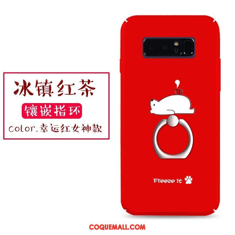 Étui Samsung Galaxy Note 8 Délavé En Daim Personnalité Rouge, Coque Samsung Galaxy Note 8 Fluide Doux Incassable