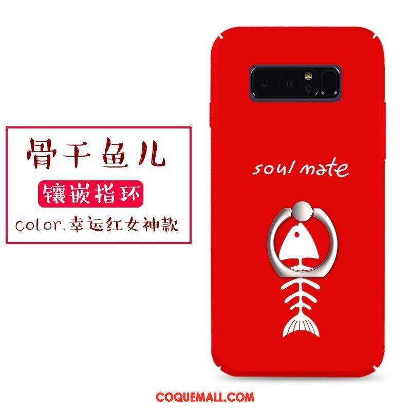 Étui Samsung Galaxy Note 8 Délavé En Daim Personnalité Rouge, Coque Samsung Galaxy Note 8 Fluide Doux Incassable