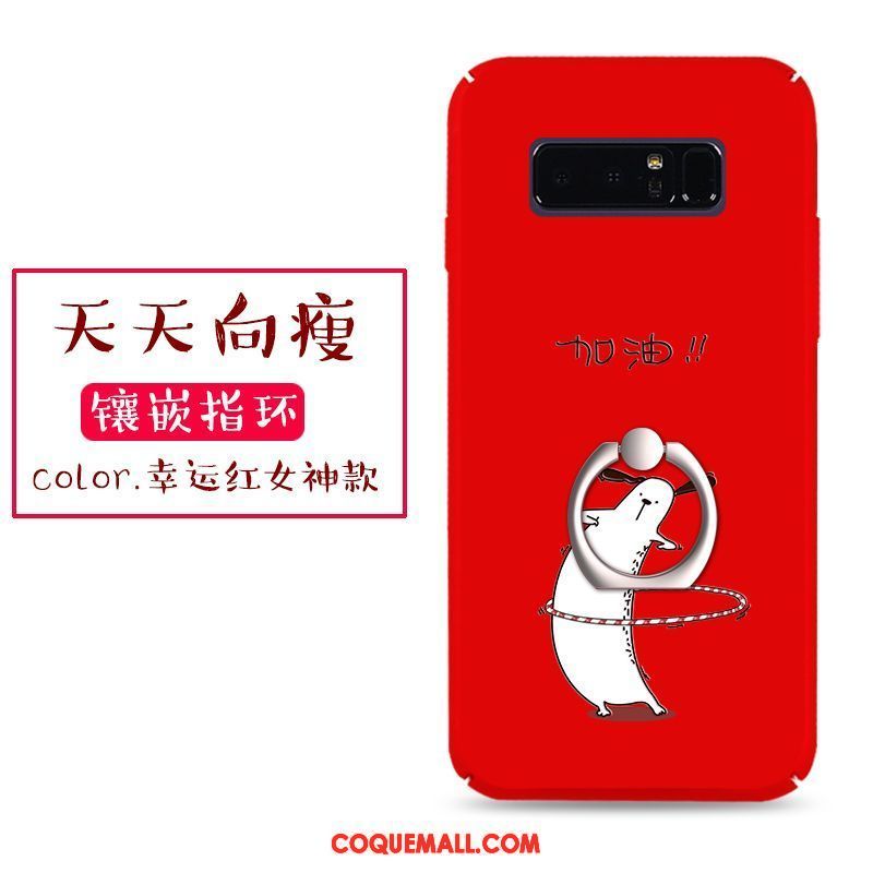 Étui Samsung Galaxy Note 8 Délavé En Daim Personnalité Rouge, Coque Samsung Galaxy Note 8 Fluide Doux Incassable