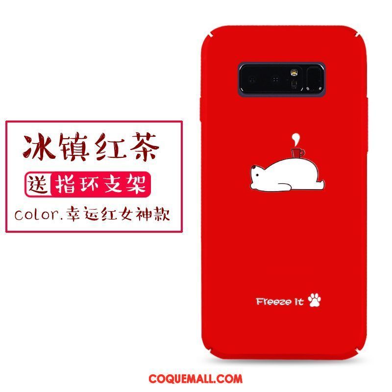 Étui Samsung Galaxy Note 8 Délavé En Daim Personnalité Rouge, Coque Samsung Galaxy Note 8 Fluide Doux Incassable