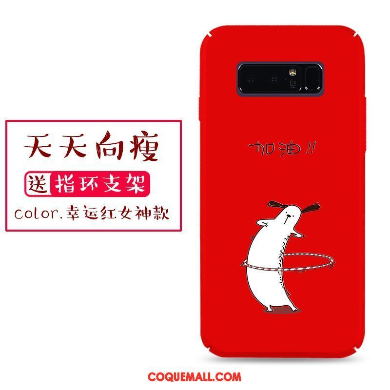 Étui Samsung Galaxy Note 8 Délavé En Daim Personnalité Rouge, Coque Samsung Galaxy Note 8 Fluide Doux Incassable