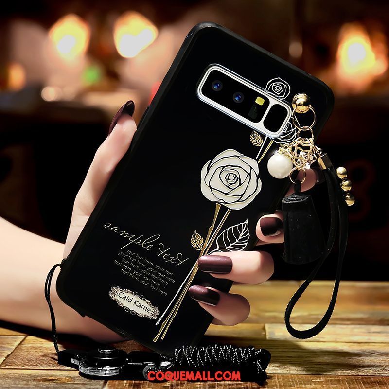 Étui Samsung Galaxy Note 8 Fluide Doux Noir Téléphone Portable, Coque Samsung Galaxy Note 8 Incassable Étoile