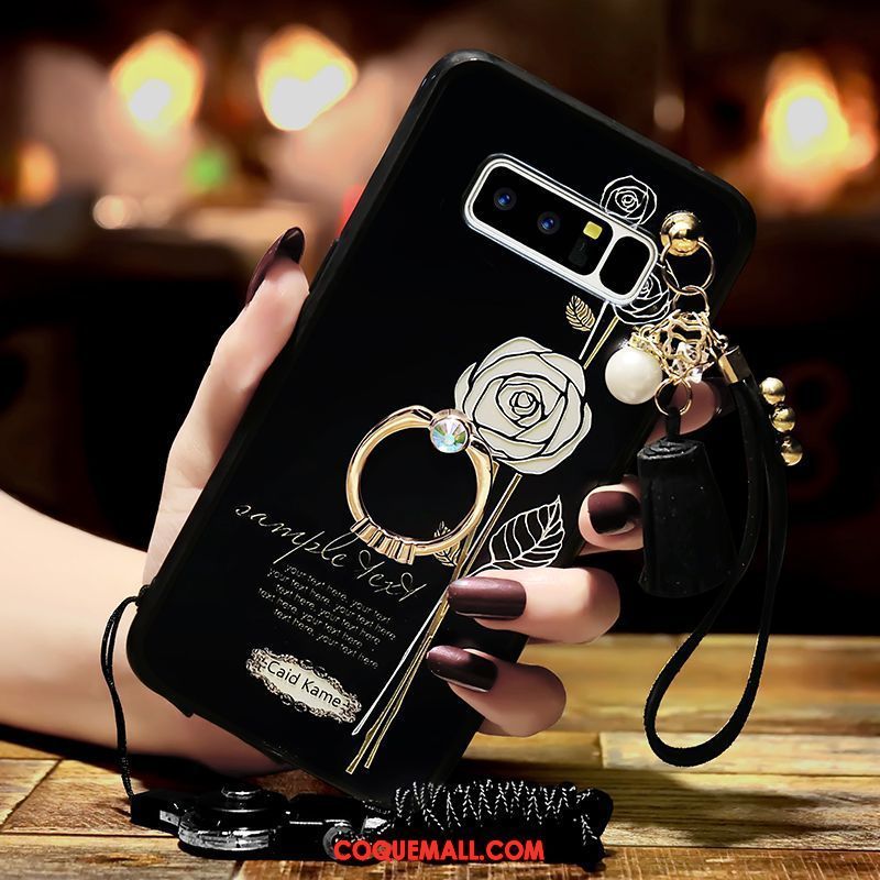 Étui Samsung Galaxy Note 8 Fluide Doux Noir Téléphone Portable, Coque Samsung Galaxy Note 8 Incassable Étoile