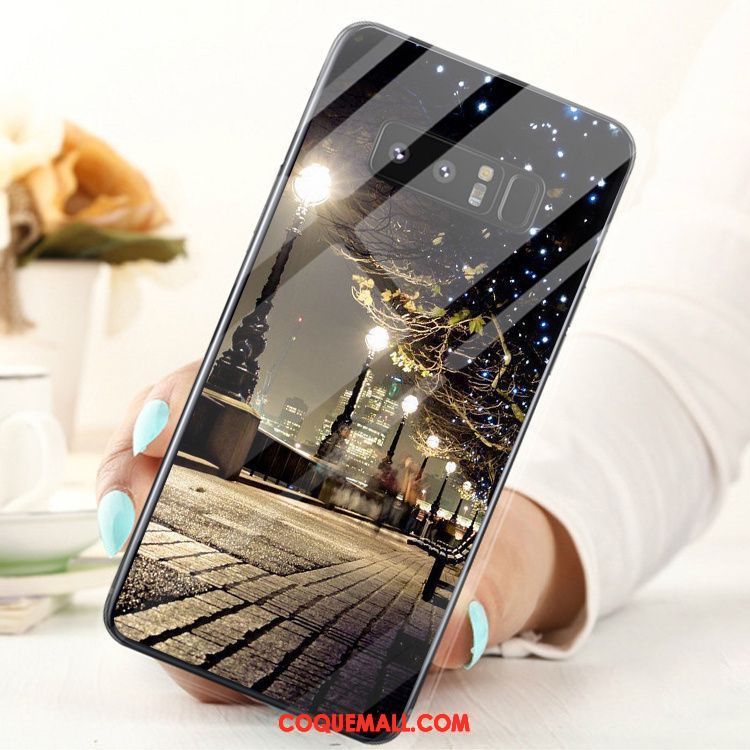 Étui Samsung Galaxy Note 8 Incassable Bordure Blanc, Coque Samsung Galaxy Note 8 Difficile Téléphone Portable