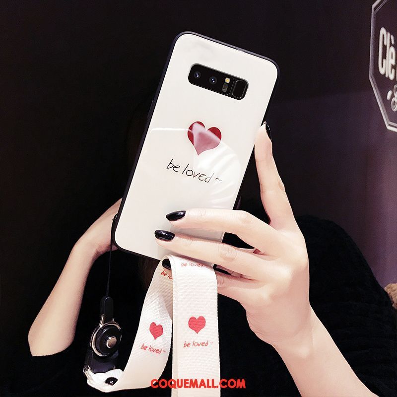 Étui Samsung Galaxy Note 8 Incassable Verre Personnalité, Coque Samsung Galaxy Note 8 Blanc Marque De Tendance