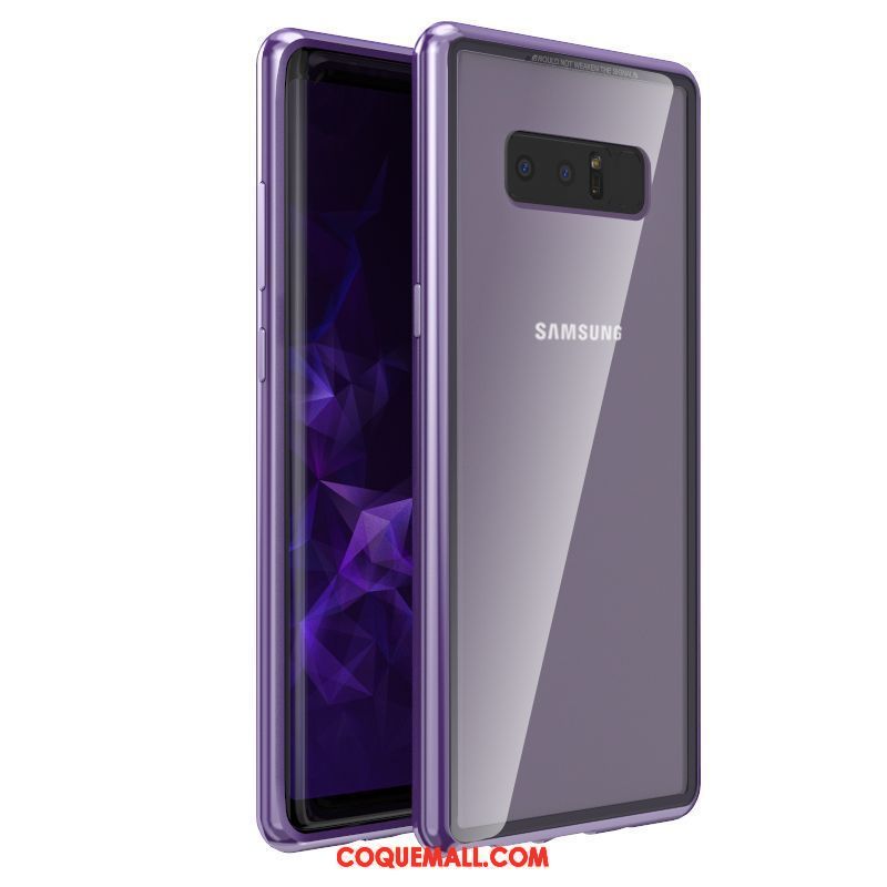 Étui Samsung Galaxy Note 8 Personnalité Marque De Tendance Verre, Coque Samsung Galaxy Note 8 Violet Métal