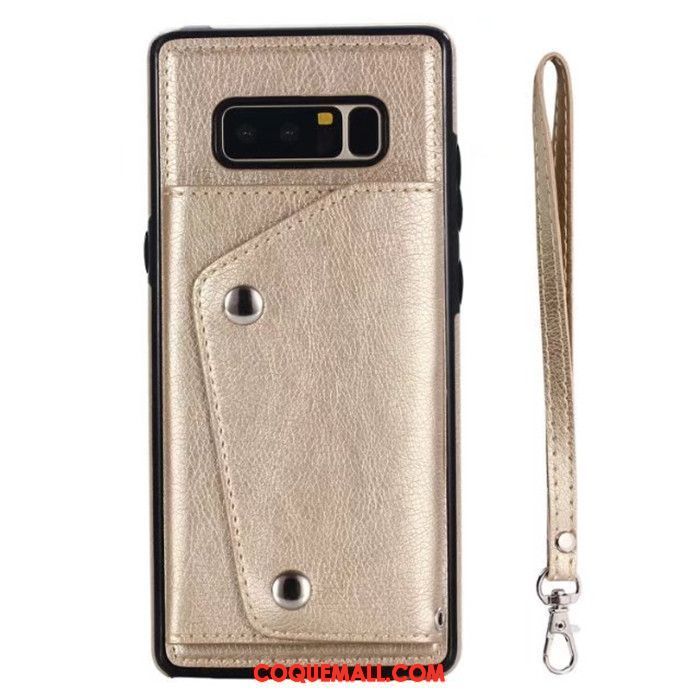 Étui Samsung Galaxy Note 8 Portefeuille Carte Étoile, Coque Samsung Galaxy Note 8 Étui En Cuir Or Rose