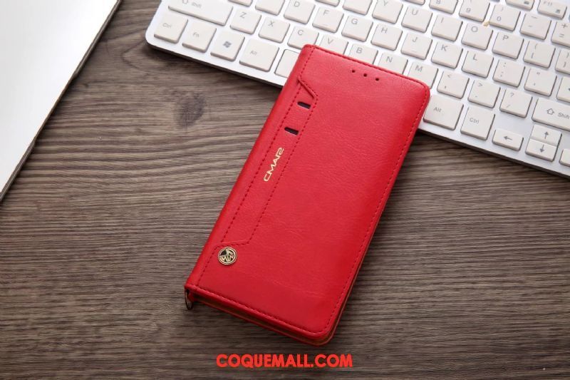 Étui Samsung Galaxy Note 8 Protection Magnétisme Rouge, Coque Samsung Galaxy Note 8 Étui En Cuir Étoile