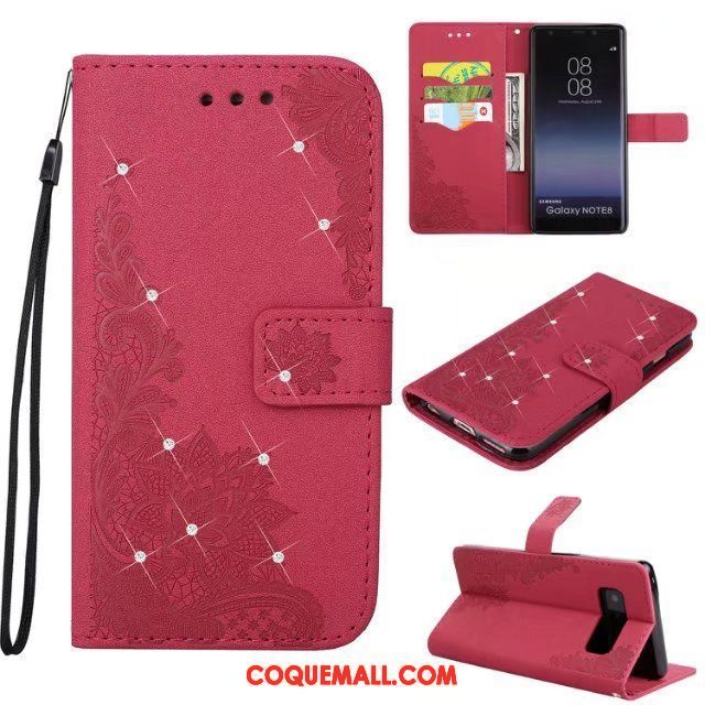 Étui Samsung Galaxy Note 8 Protection Étui En Cuir Étoile, Coque Samsung Galaxy Note 8 Portefeuille Carte