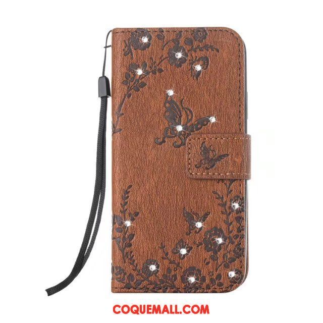 Étui Samsung Galaxy Note 8 Rouge Protection Strass, Coque Samsung Galaxy Note 8 Étoile Étui En Cuir