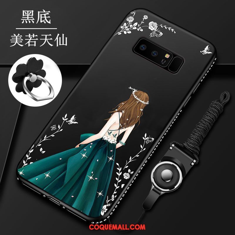 Étui Samsung Galaxy Note 8 Silicone Incassable Fluide Doux, Coque Samsung Galaxy Note 8 Noir Tendance