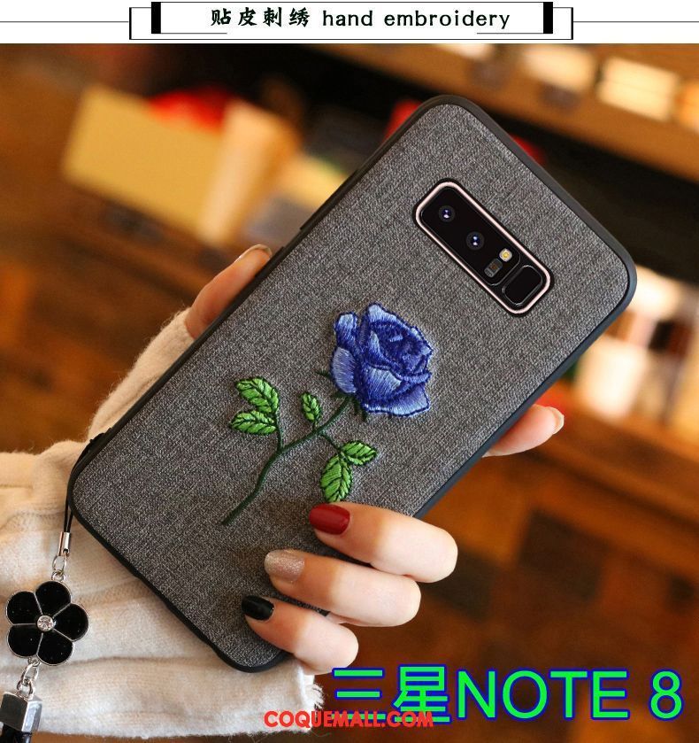 Étui Samsung Galaxy Note 8 Silicone Tendance Protection, Coque Samsung Galaxy Note 8 Gris Étoile