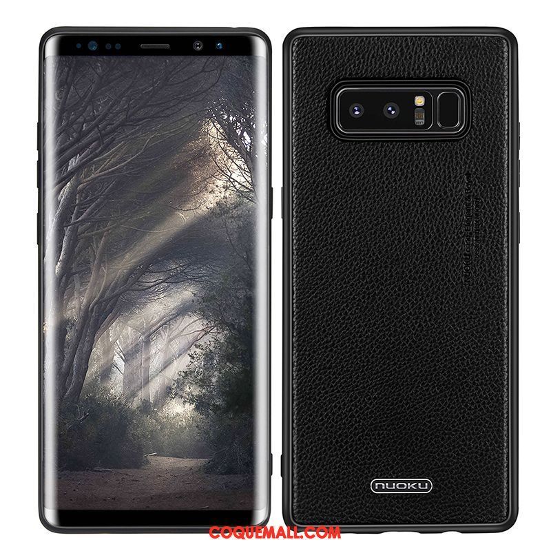 Étui Samsung Galaxy Note 8 Tout Compris Cuir Véritable Étoile, Coque Samsung Galaxy Note 8 Tendance Silicone Braun