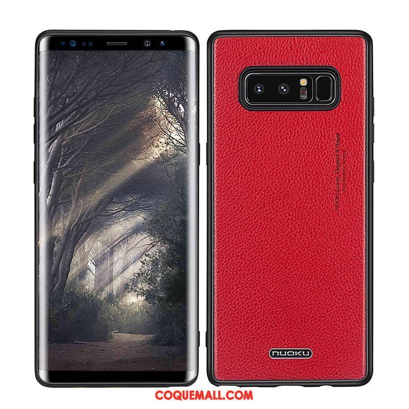 Étui Samsung Galaxy Note 8 Tout Compris Cuir Véritable Étoile, Coque Samsung Galaxy Note 8 Tendance Silicone Braun