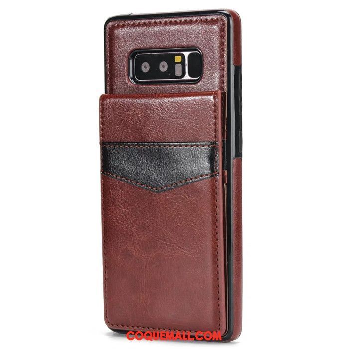 Étui Samsung Galaxy Note 8 Tout Compris Étui En Cuir Incassable, Coque Samsung Galaxy Note 8 Bleu Carte