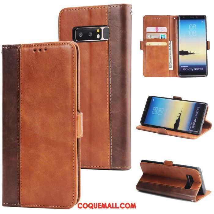 Étui Samsung Galaxy Note 8 Étui En Cuir Fluide Doux Protection, Coque Samsung Galaxy Note 8 Clamshell Incassable