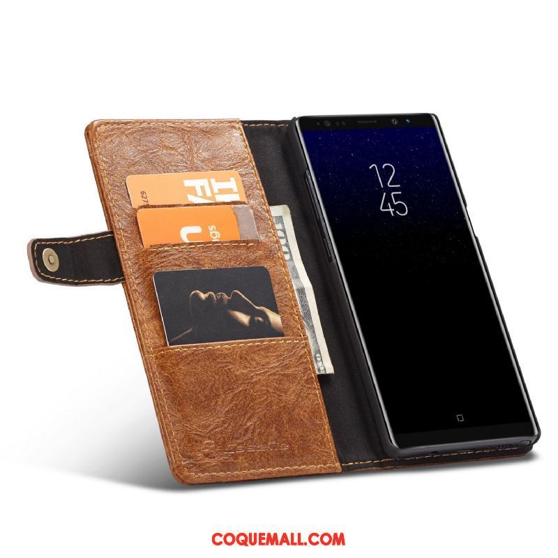 Étui Samsung Galaxy Note 8 Étui En Cuir Portefeuille Noir, Coque Samsung Galaxy Note 8 Carte Étoile