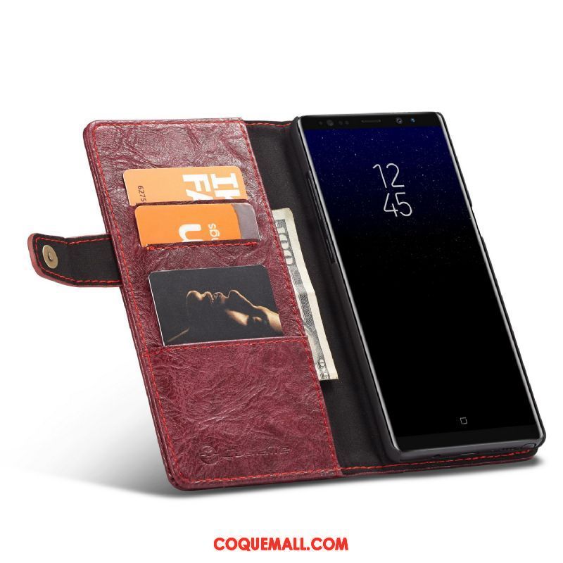 Étui Samsung Galaxy Note 8 Étui En Cuir Portefeuille Noir, Coque Samsung Galaxy Note 8 Carte Étoile