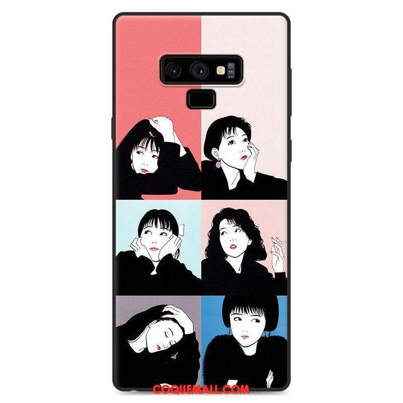 Étui Samsung Galaxy Note 9 Amoureux Fluide Doux Dessin Animé, Coque Samsung Galaxy Note 9 Jaune Étoile