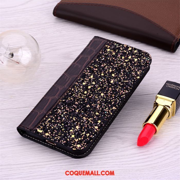 Étui Samsung Galaxy Note 9 Blanc Strass Protection, Coque Samsung Galaxy Note 9 Or Incassable