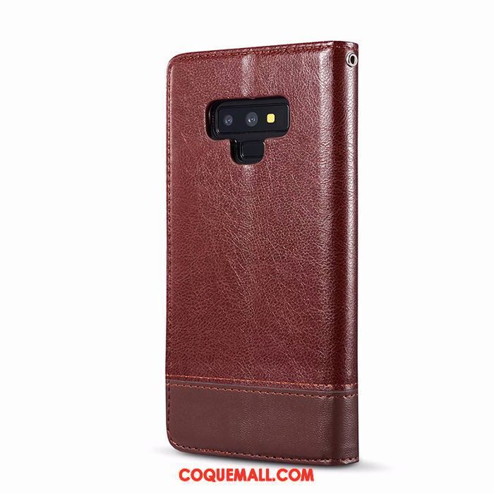 Étui Samsung Galaxy Note 9 Business Incassable Rouge, Coque Samsung Galaxy Note 9 Étui En Cuir Étoile Braun