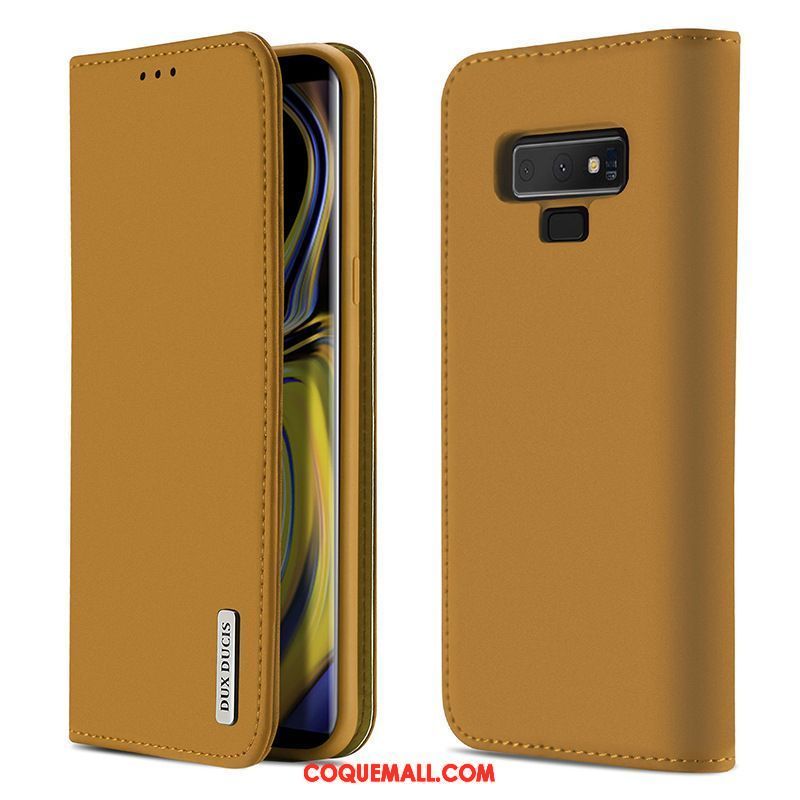 Étui Samsung Galaxy Note 9 Clamshell Étoile Cuir Véritable, Coque Samsung Galaxy Note 9 Téléphone Portable Noir