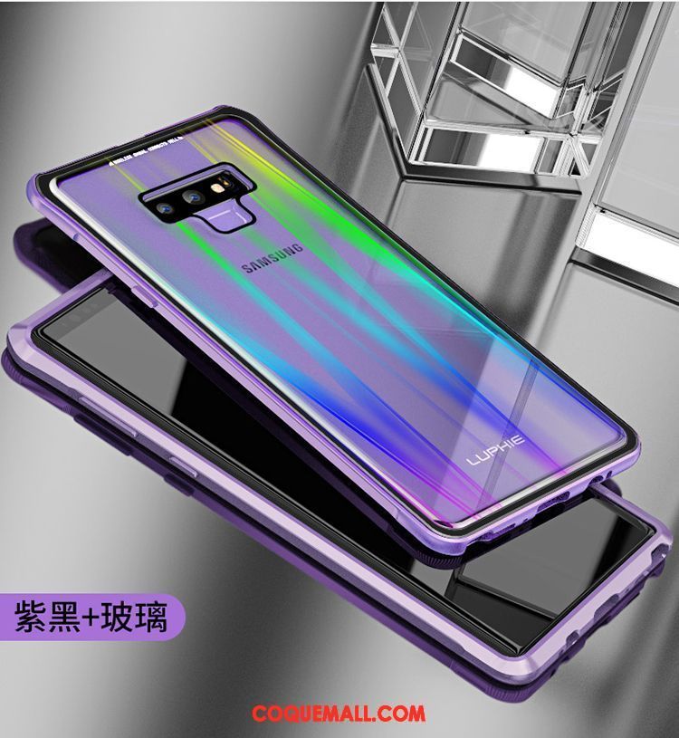 Étui Samsung Galaxy Note 9 Coloré Transparent Tout Compris, Coque Samsung Galaxy Note 9 Verre Noir