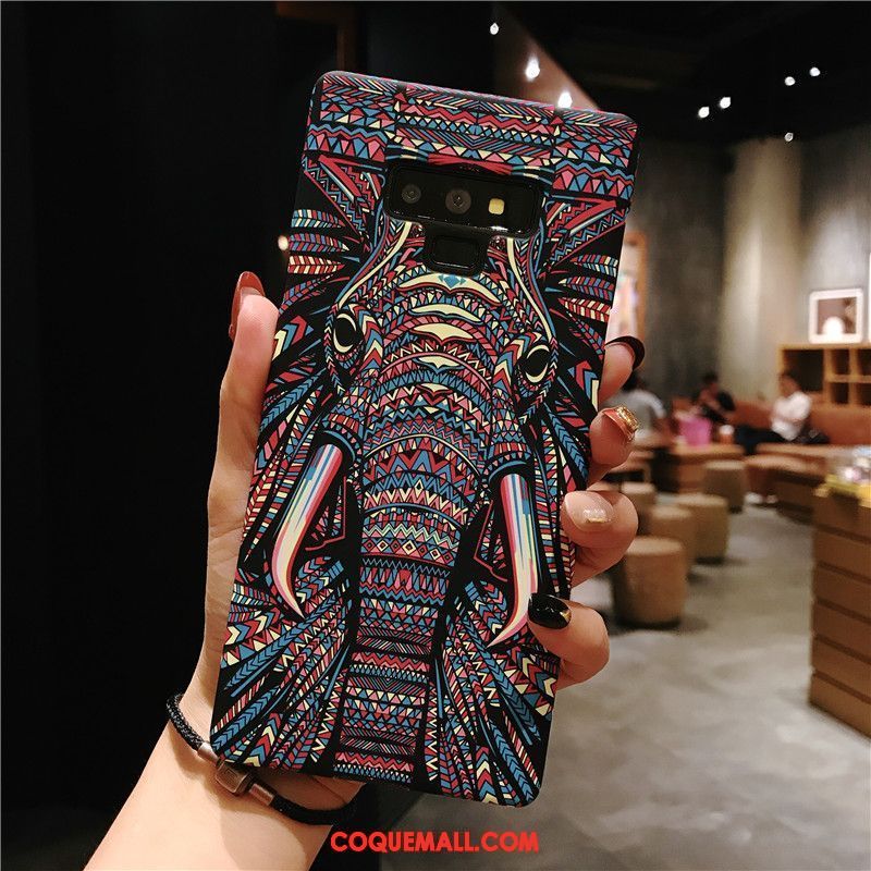 Étui Samsung Galaxy Note 9 Créatif Tendance Loup, Coque Samsung Galaxy Note 9 Personnalité Gaufrage