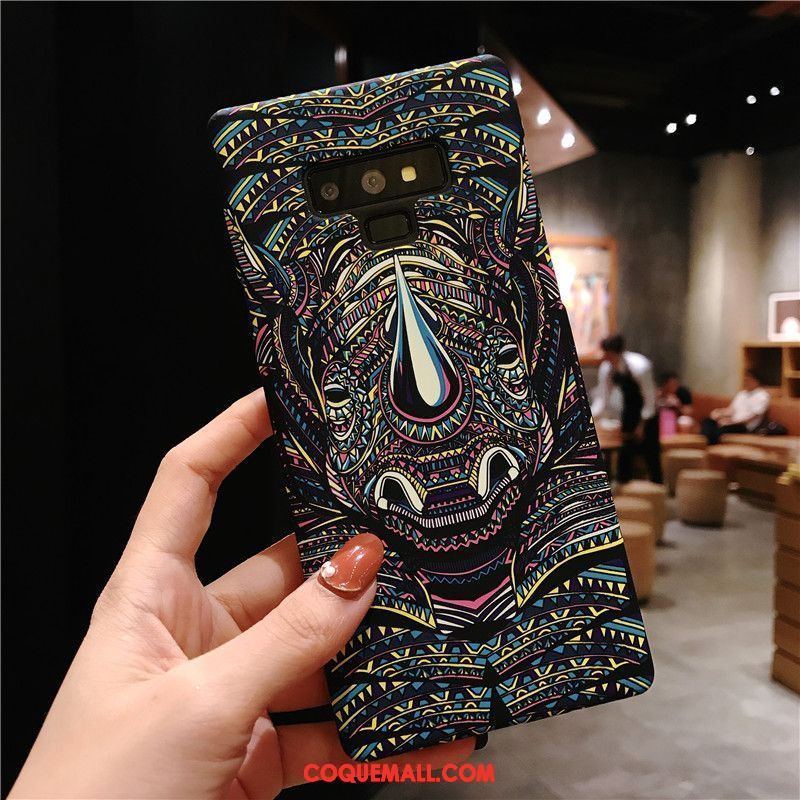 Étui Samsung Galaxy Note 9 Créatif Tendance Loup, Coque Samsung Galaxy Note 9 Personnalité Gaufrage