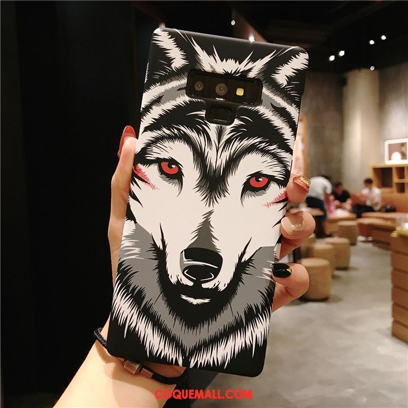 Étui Samsung Galaxy Note 9 Créatif Tendance Loup, Coque Samsung Galaxy Note 9 Personnalité Gaufrage