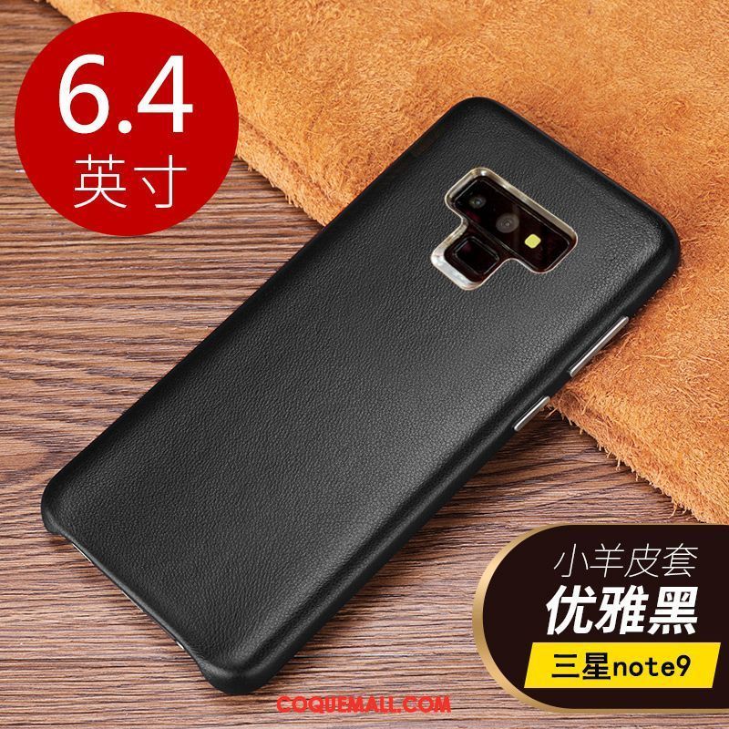 Étui Samsung Galaxy Note 9 Cuir Véritable Protection Personnalité, Coque Samsung Galaxy Note 9 Rouge Très Mince