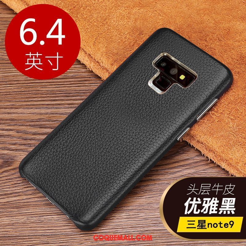 Étui Samsung Galaxy Note 9 Cuir Véritable Protection Personnalité, Coque Samsung Galaxy Note 9 Rouge Très Mince