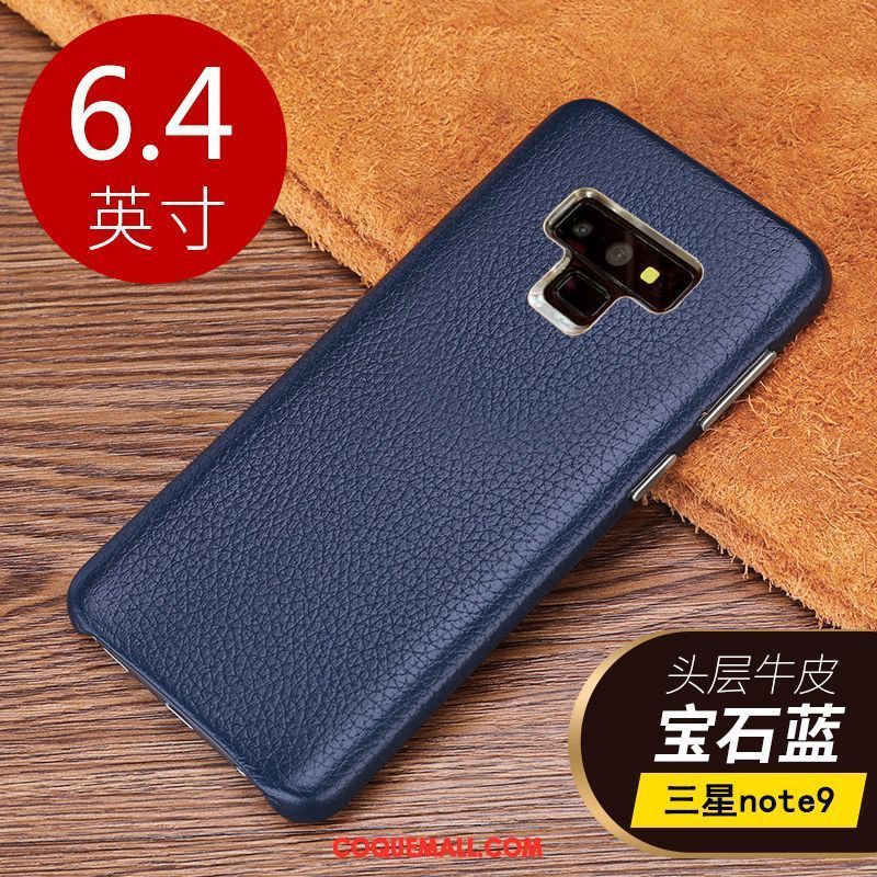 Étui Samsung Galaxy Note 9 Cuir Véritable Protection Personnalité, Coque Samsung Galaxy Note 9 Rouge Très Mince